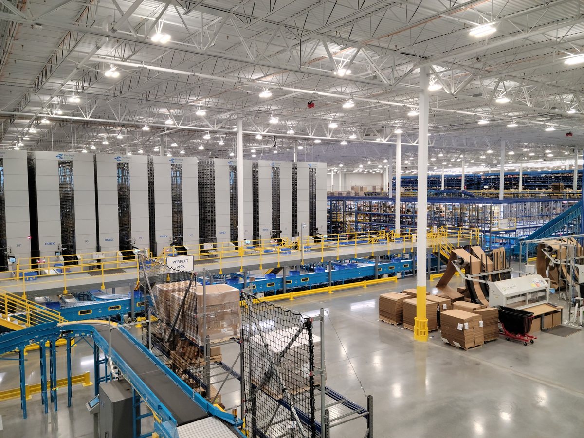 Wide view of a distribution center from a warehouse design and build project